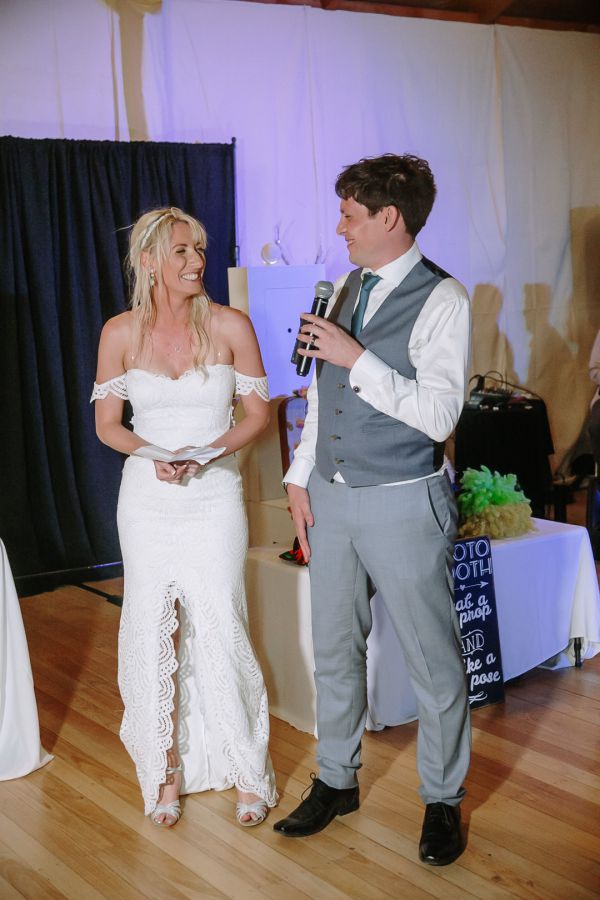 St Andrews Beach Recreation Hall wedding, Simone and Sam, frame 401