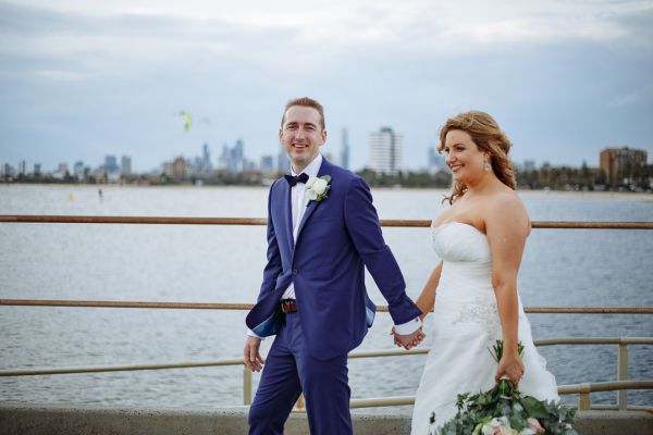 Edwina and Jonathan's wedding day in St Kilda, frame 148