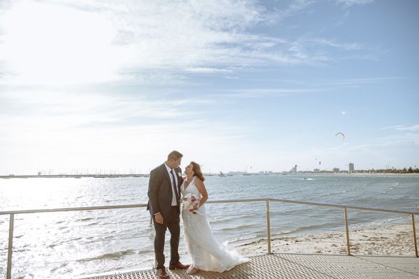 Joanna and Sam's wedding day in St Kilda, frame 217
