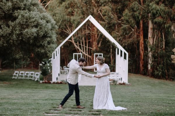 Sarah and Kyle's wedding day in Dixons Creek, frame 106