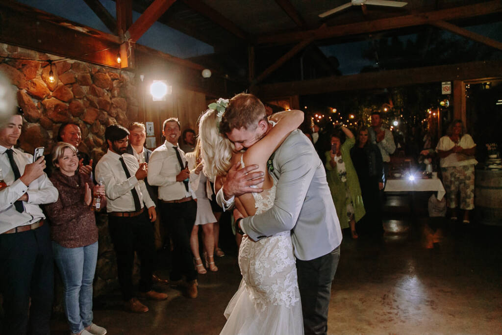 Kelly hugs Tory as guests applaud their dance at Sunnystones.