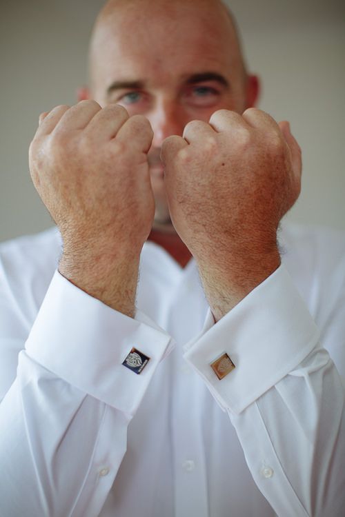 Close-up of the groom's cufflinks – wedding morning details