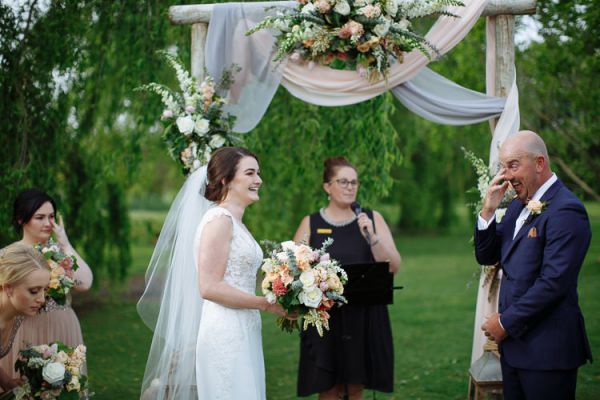Guests watching the garden ceremony at Crittenden Estate, Dromana