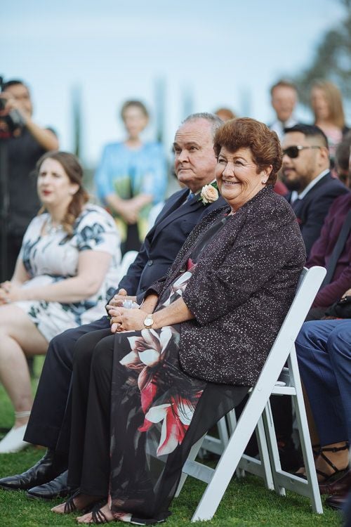 Guests looking on during the garden ceremony, Mornington Peninsula