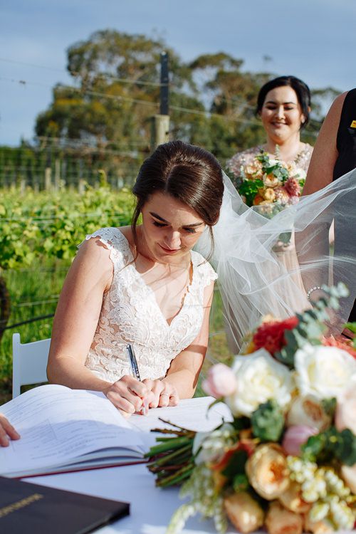 Guests looking on during the garden ceremony, Mornington Peninsula