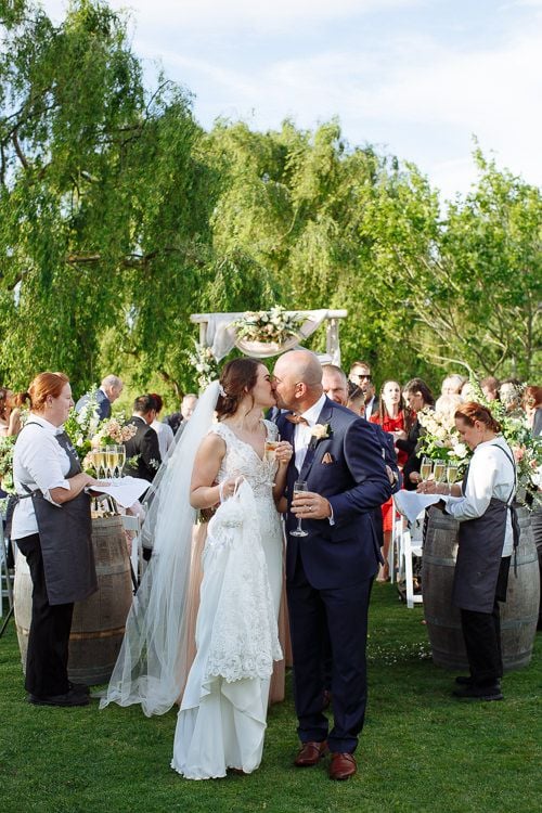 The wedding ceremony on the lawn at Crittenden Estate
