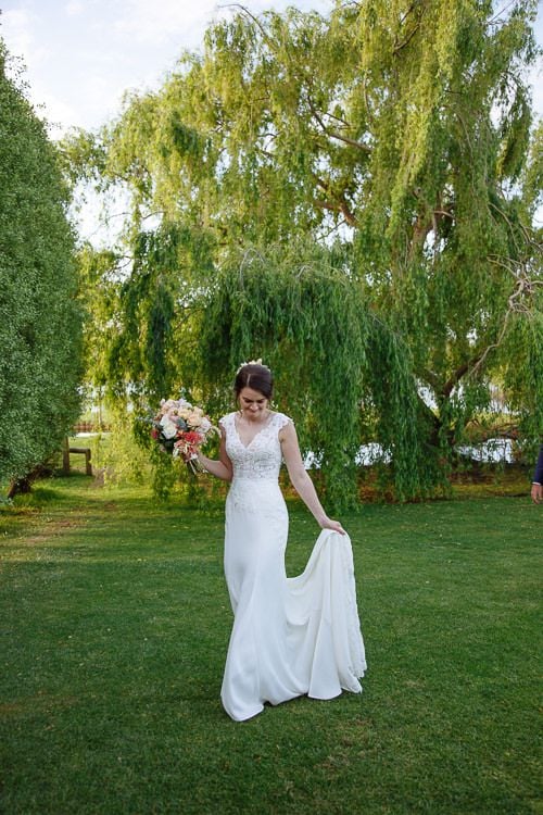 Family wedding photo on the lawn at Stillwater at Crittenden