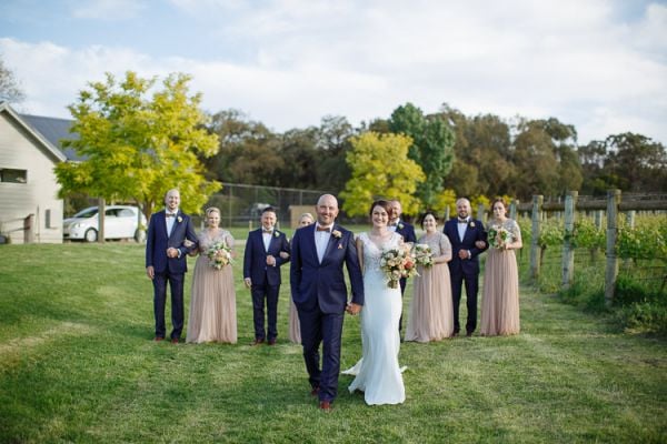 Bridal party photo on the Crittenden Estate grounds
