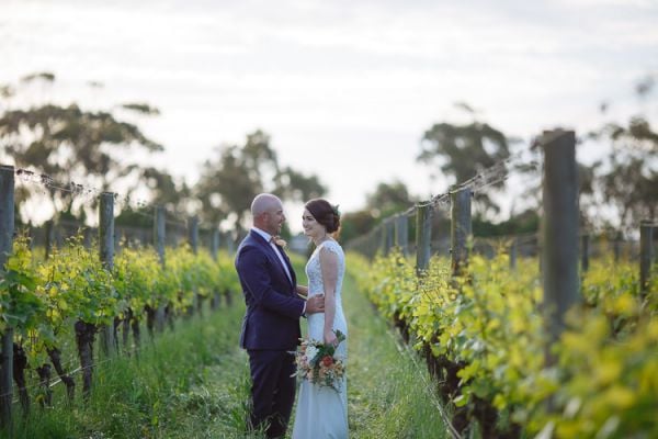 Wedding group photo at Crittenden Estate, Dromana