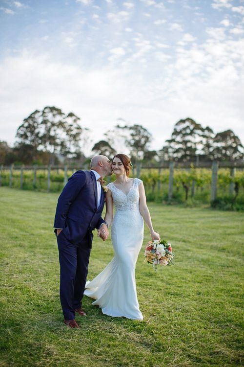 Caitlin and Brad among the vines at Crittenden Estate