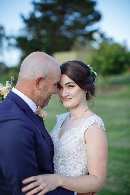 Couple portrait beside the lake at Crittenden Estate, Dromana