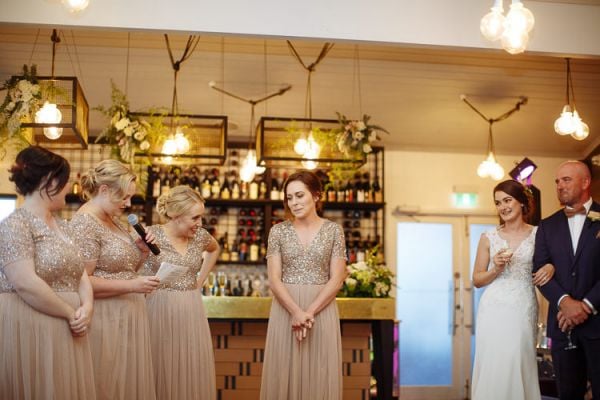 A toast to Caitlin and Brad at the reception