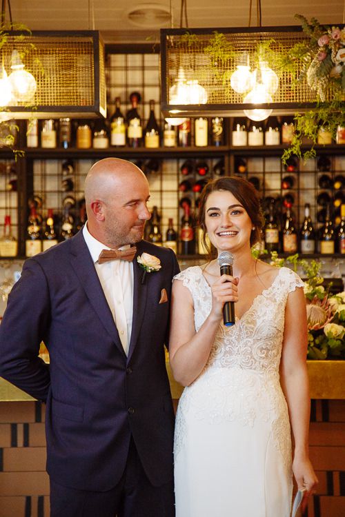 Wedding speeches in the pavilion at Crittenden Estate
