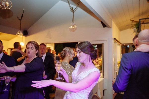 Party moment on the dancefloor, Mornington Peninsula wedding