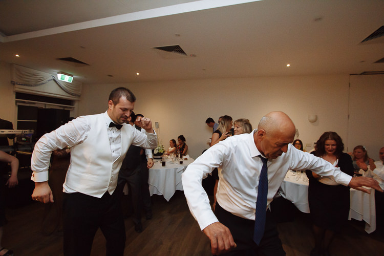 Alex and a guest in a blue tie dance at Lindenderry.