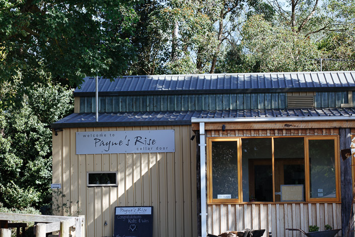 The Paynes Rise cellar door sign congratulates Kate and Wes