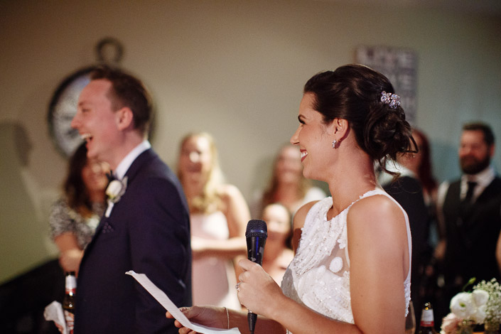 Notes shaking with laughter as the pair thank the room