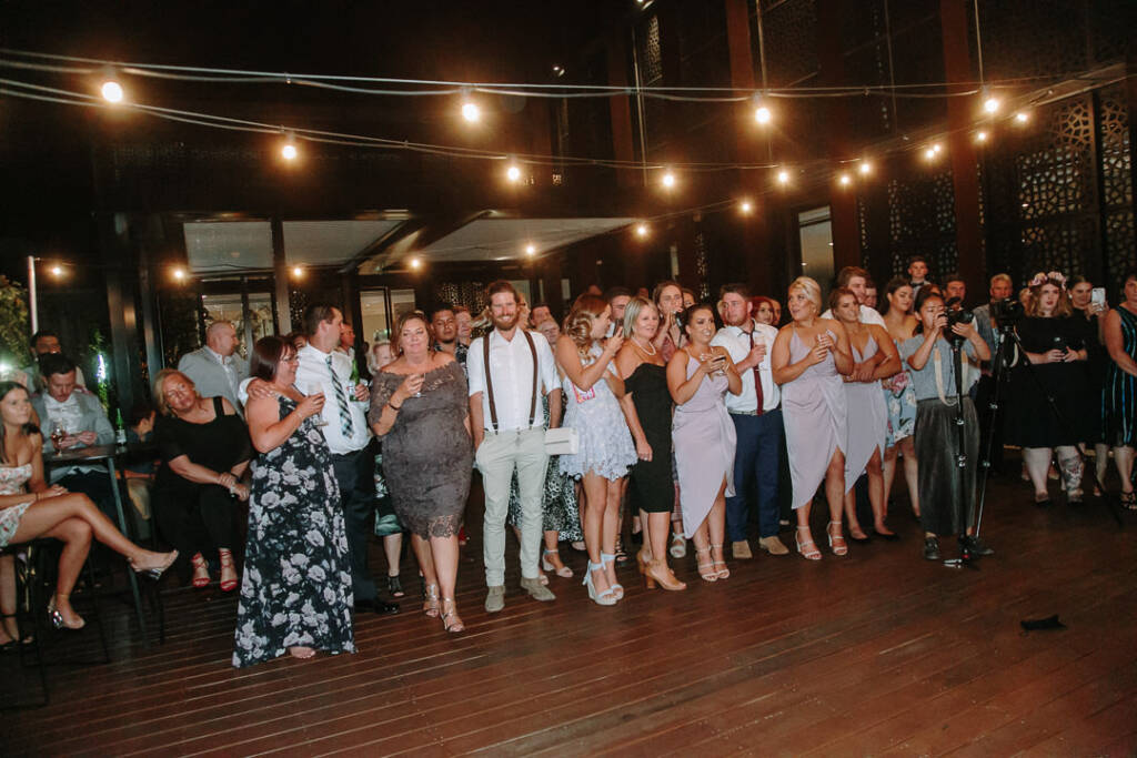 Guests watch from the edge of the rooftop dance floor at Prince Deck.