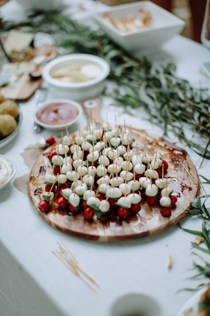 Tomato and white-cheese skewers are served at Strathvea Guesthouse.