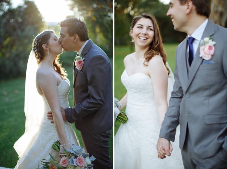 Two photos show Shannon and Luke kissing and walking hand-in-hand at Sunnybrae.