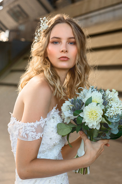 A level gaze past the dahlias, sea holly threaded blue