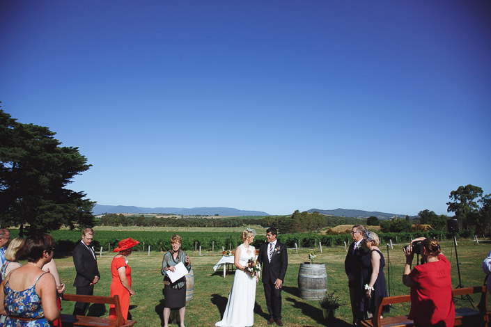 The celebrant opens proceedings beside the barrel and the ranges