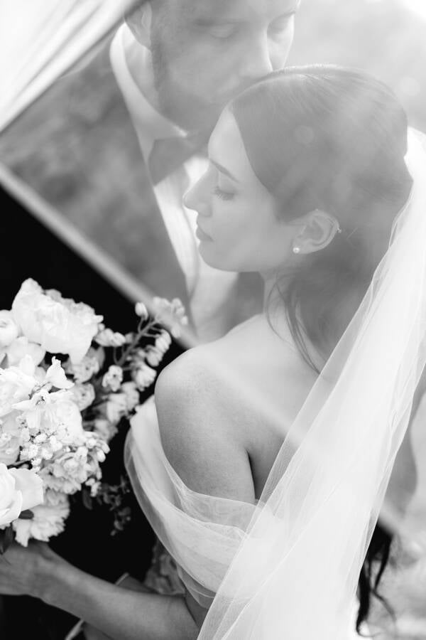 Alexa and Chris under a clear umbrella at Burnt Orange Burnt Orange Mosman Wedding Photos