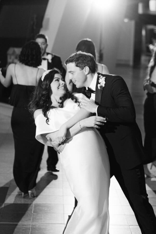 Helena and Xavier dance at the National Museum of Australia National Museum of Australia Wedding Photos Canberra CBD