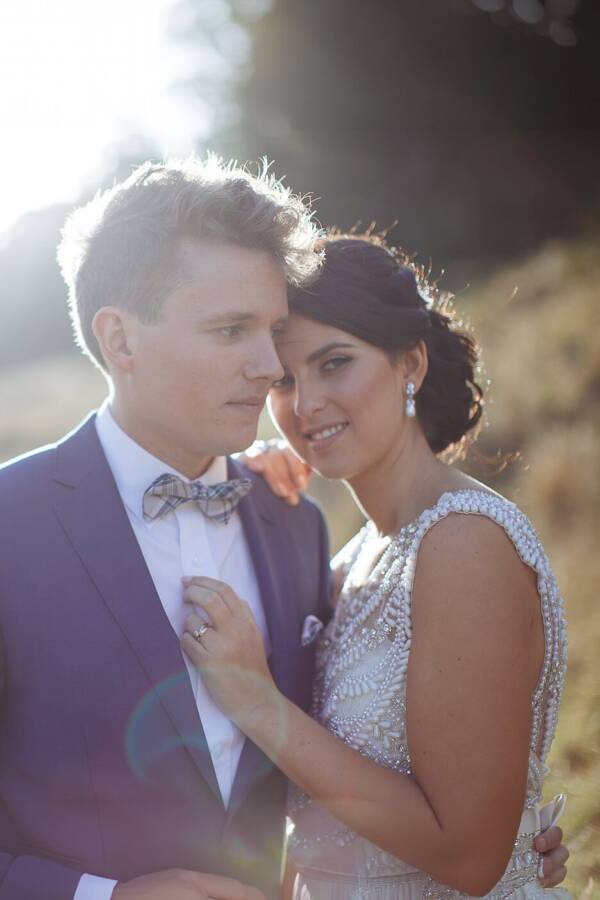 Taylah and Sinclair together in warm light at Pennyroyal Otways Retreat Pennyroyal Otways Retreat Wedding Photo Great Ocean Road & Otways
