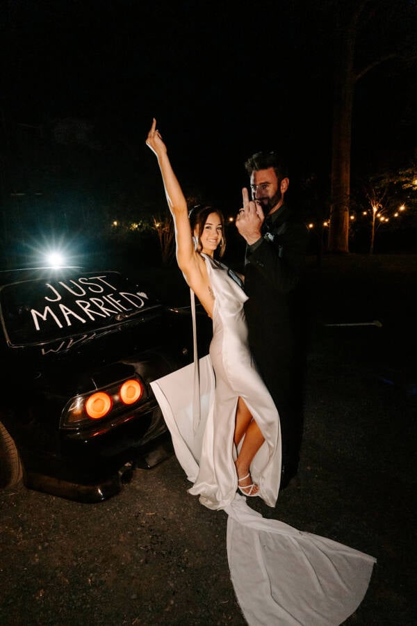 Just married at night Ferguson Valley Escape Wedding Photos, Crooked Brook